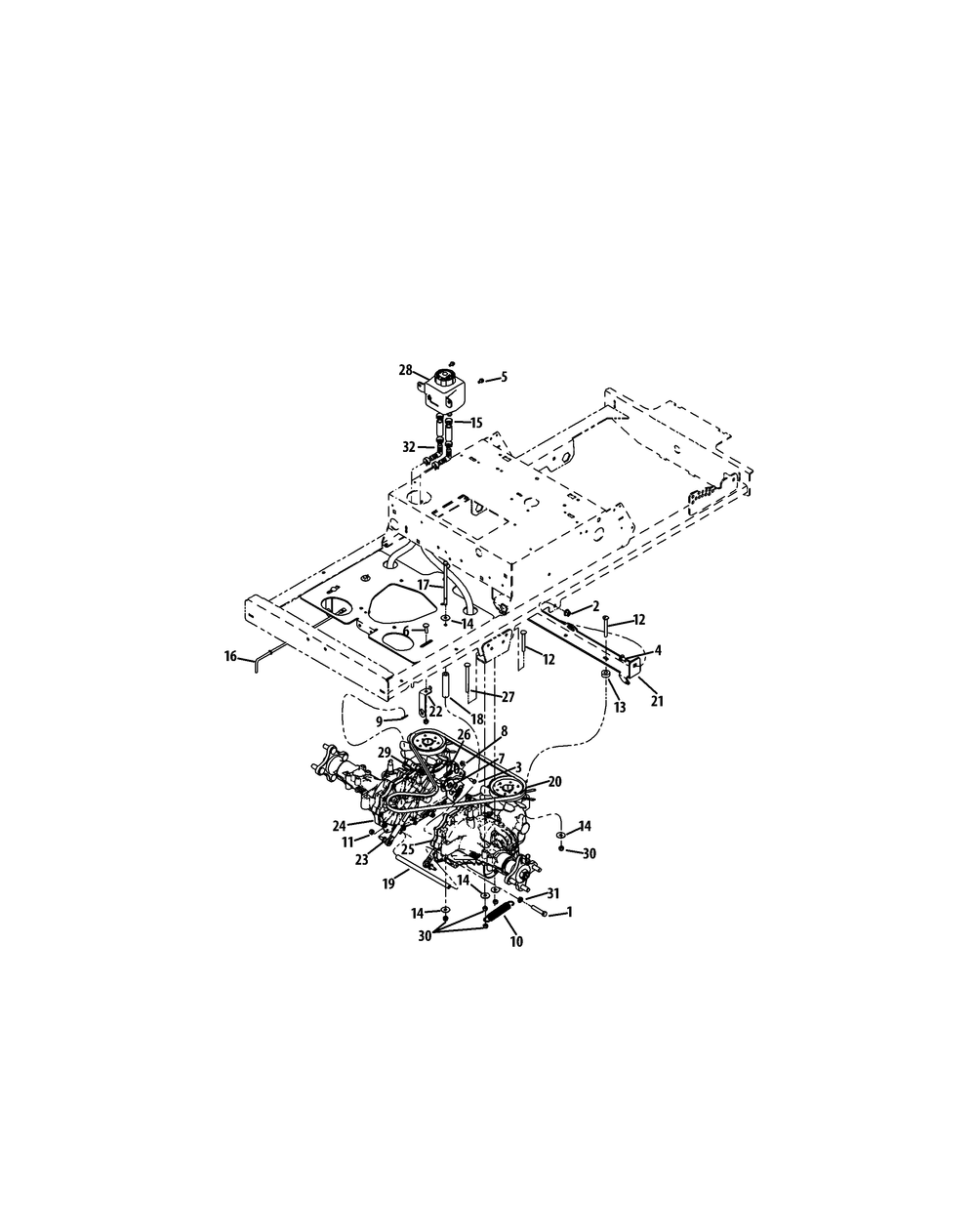 Transmission Assembly Diagram and Parts List for Z-FORCE48 (17BF3AGV-17BF3AGV010)(2011) Cub Cadet Lawn Tractor